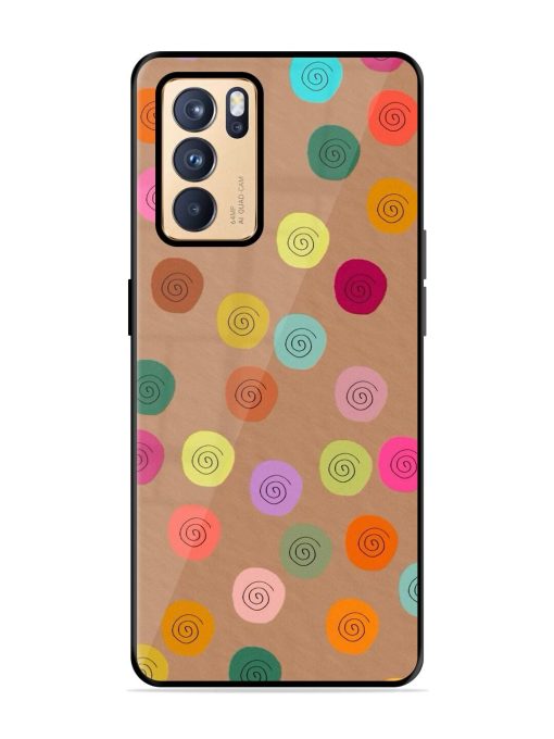 Swirly Dots On Kraft Glossy Soft Edge Case for Oppo Reno 6 Pro (5G) Chachhi