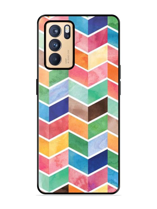 Watercolor Chevron Whimsy Glossy Soft Edge Case for Oppo Reno 6 Pro (5G) Chachhi