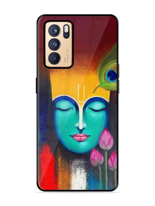 Divine Tranquility: The Face Of Krishna Glossy Soft Edge Case for Oppo Reno 6 Pro (5G) Chachhi