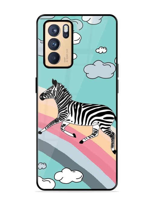 Zebra On A Rainbow Glossy Soft Edge Case for Oppo Reno 6 Pro (5G) Chachhi