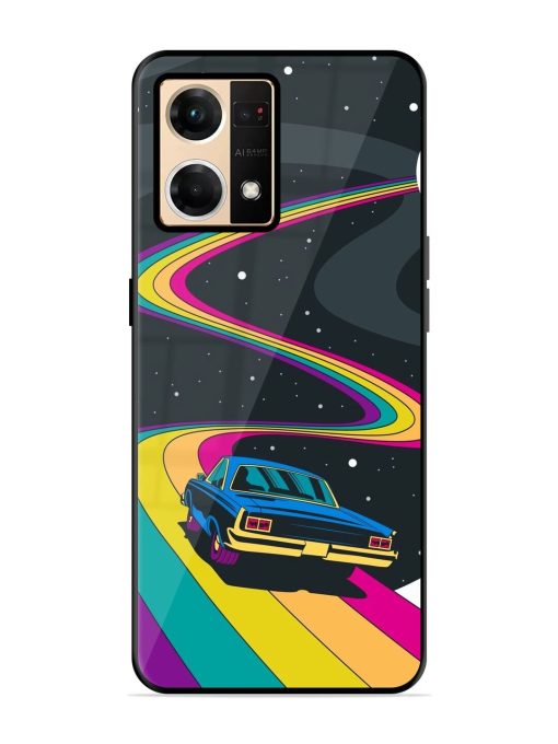 Rainbow Road Glossy Soft Edge Case for Oppo Reno 7 (4G) Chachhi