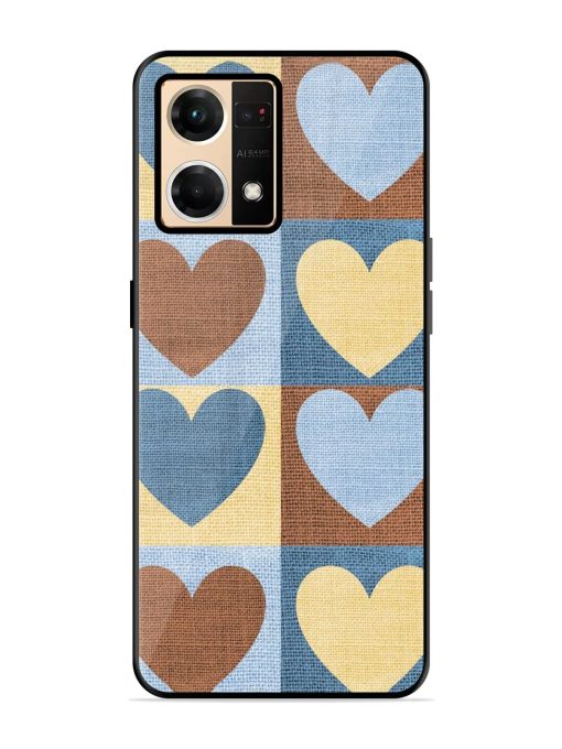 Hearts On Canvas Glossy Soft Edge Case for Oppo Reno 7 (4G) Chachhi