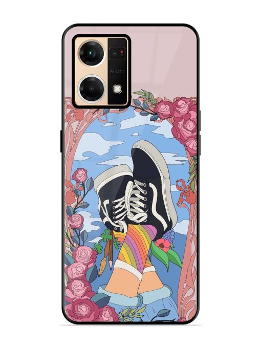 Floral Fantasy Glossy Soft Edge Case for Oppo Reno 7 (4G) Chachhi