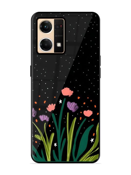 Midnight Bloom Glossy Soft Edge Case for Oppo Reno 7 (4G)