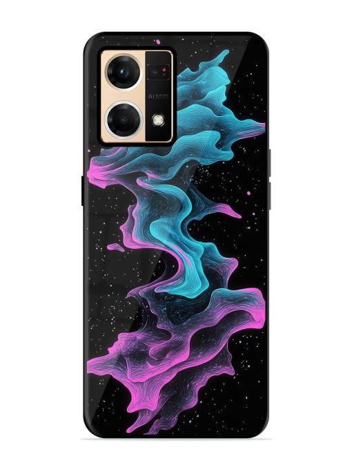 Cosmic Currents Glossy Soft Edge Case for Oppo Reno 7 (4G) Chachhi