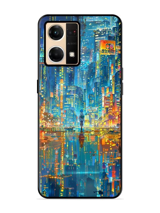 Neon Metropolis Glossy Soft Edge Case for Oppo Reno 7 (4G) Chachhi