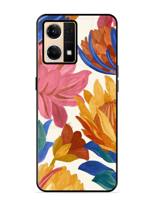 Blooming Tapestry Glossy Soft Edge Case for Oppo Reno 7 (4G)