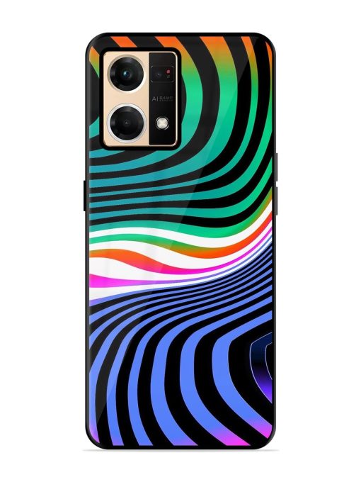 Psychedelic Waves Glossy Soft Edge Case for Oppo Reno 7 (4G) Chachhi