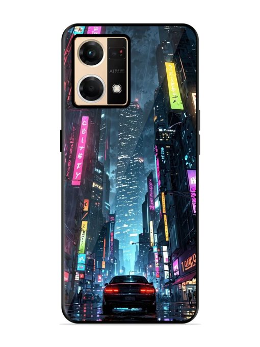 Neon Nightscape Glossy Soft Edge Case for Oppo Reno 7 (4G) Chachhi