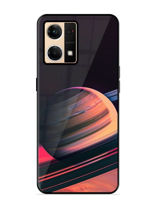 Neon Saturn Glossy Soft Edge Case for Oppo Reno 7 (4G) Chachhi