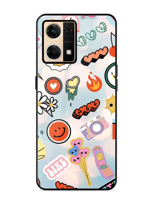 Cheerful Glossy Soft Edge Case for Oppo Reno 7 (4G) Chachhi