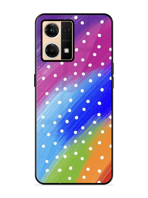 Rainbow Polka Dot Dream Glossy Soft Edge Case for Oppo Reno 7 (4G) Chachhi