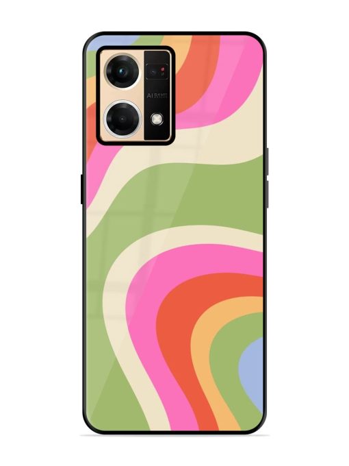 Wavy Rainbow Wonderland Glossy Soft Edge Case for Oppo Reno 7 (4G) Chachhi