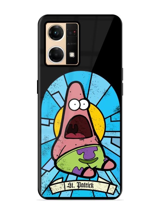 St. Patrick'S Day Stained Glass Patrick Star Glossy Soft Edge Case for Oppo Reno 7 (4G) Chachhi