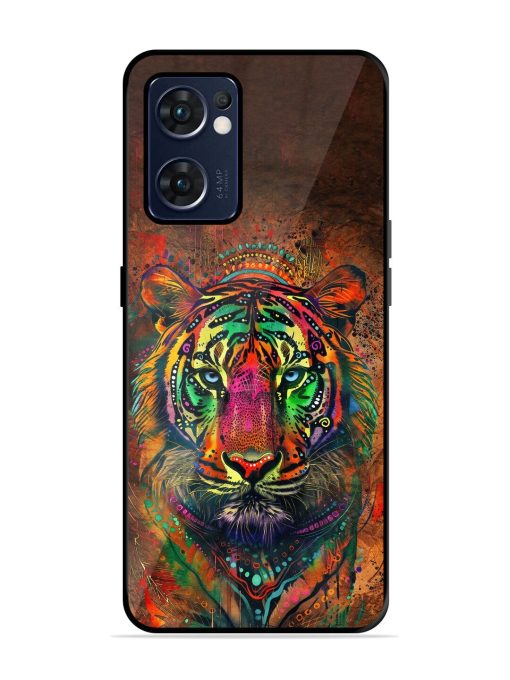 Cosmic Tiger Glossy Soft Edge Case for Oppo Reno 7 (5G) Chachhi