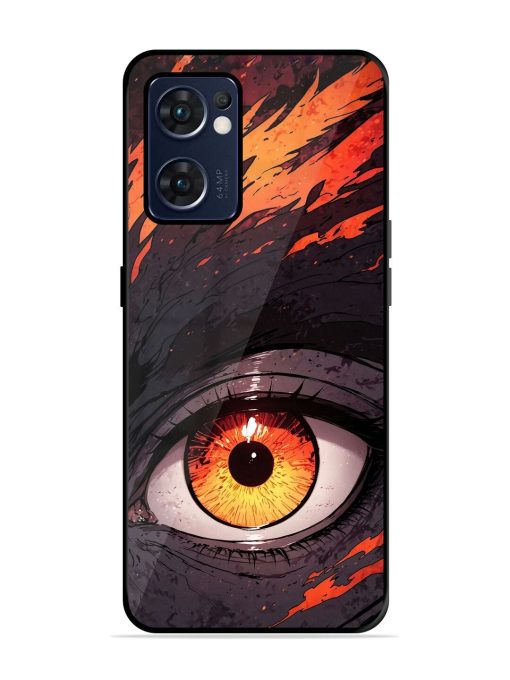 Inferno Gaze Glossy Soft Edge Case for Oppo Reno 7 (5G) Chachhi