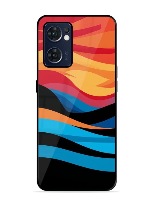 Blazing Currents Glossy Soft Edge Case for Oppo Reno 7 (5G) Chachhi