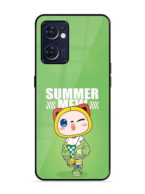 Purrfect Summer Glossy Soft Edge Case for Oppo Reno 7 (5G) Chachhi