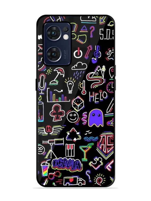 Neon Doodle Glossy Soft Edge Case for Oppo Reno 7 (5G) Chachhi