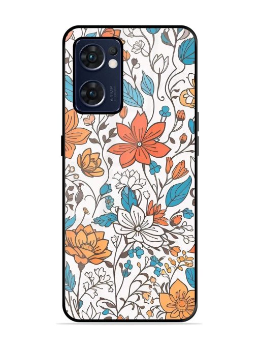 Floral Symphony Glossy Soft Edge Case for Oppo Reno 7 (5G) Chachhi