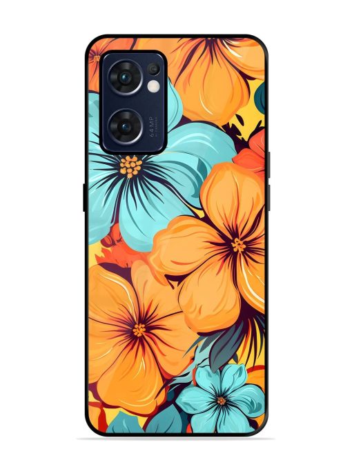 Tropical Bloom Glossy Soft Edge Case for Oppo Reno 7 (5G) Chachhi