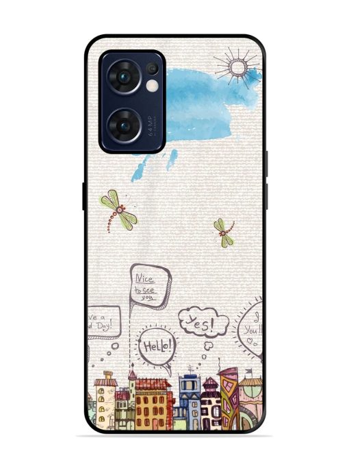 Doodle City Glossy Soft Edge Case for Oppo Reno 7 (5G) Chachhi