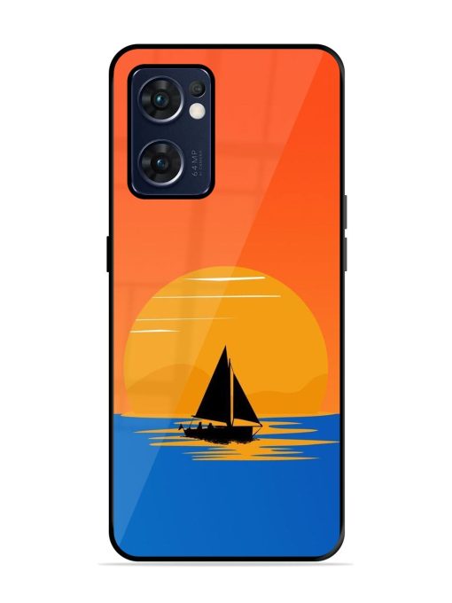 Sunset Sail Glossy Soft Edge Case for Oppo Reno 7 (5G) Chachhi