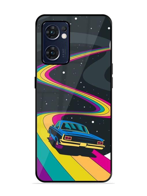 Rainbow Road Glossy Soft Edge Case for Oppo Reno 7 (5G) Chachhi