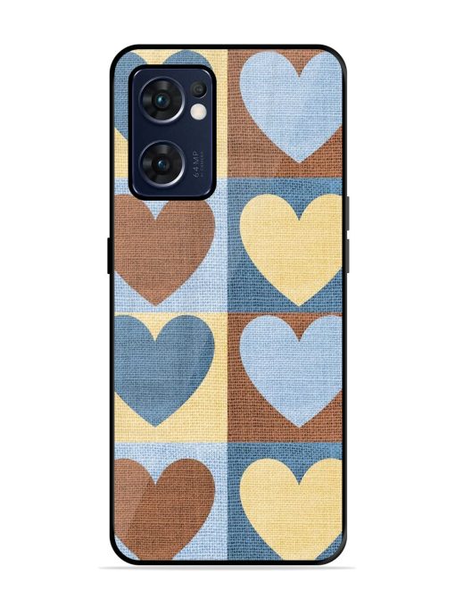 Hearts On Canvas Glossy Soft Edge Case for Oppo Reno 7 (5G) Chachhi