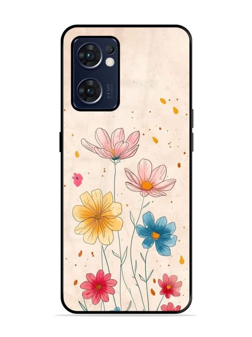 Delicate Bloom Glossy Soft Edge Case for Oppo Reno 7 (5G) Chachhi