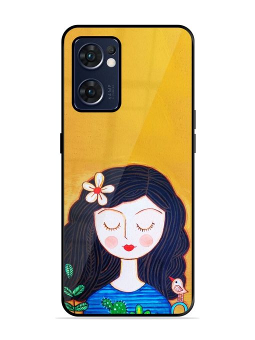 Girl Illustration Glossy Soft Edge Case for Oppo Reno 7 (5G) Chachhi