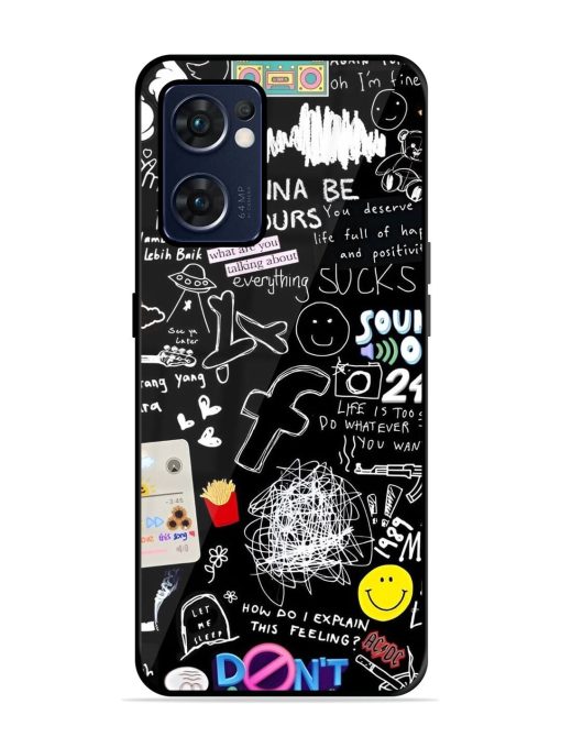 Doodle Diary Glossy Soft Edge Case for Oppo Reno 7 (5G) Chachhi