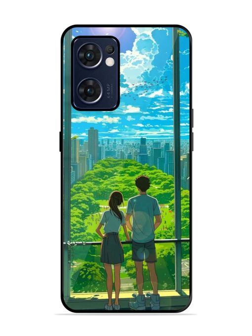 Cyberpunk Dreamscape Glossy Soft Edge Case for Oppo Reno 7 (5G) Chachhi