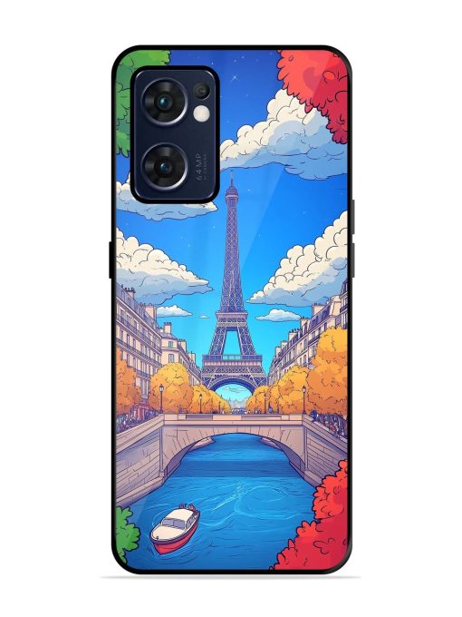 Parisian Panorama Glossy Soft Edge Case for Oppo Reno 7 (5G) Chachhi