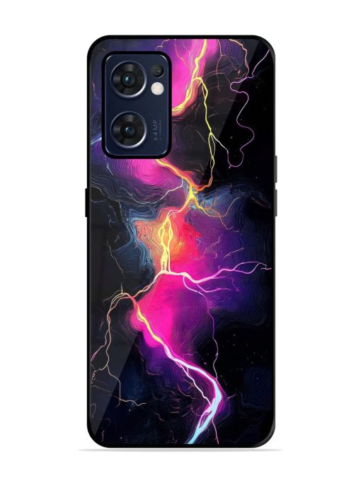 Electric Dreams Glossy Soft Edge Case for Oppo Reno 7 (5G) Chachhi