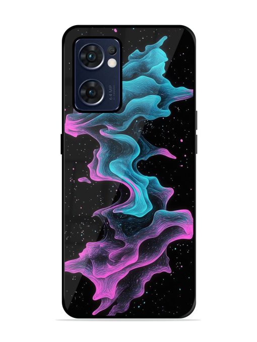 Cosmic Currents Glossy Soft Edge Case for Oppo Reno 7 (5G) Chachhi