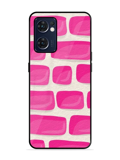 Pink Brick Wall Glossy Soft Edge Case for Oppo Reno 7 (5G) Chachhi