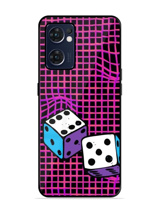 Glitched Dice Glossy Soft Edge Case for Oppo Reno 7 (5G) Chachhi