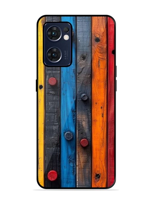 Rainbow Plank Glossy Soft Edge Case for Oppo Reno 7 (5G) Chachhi