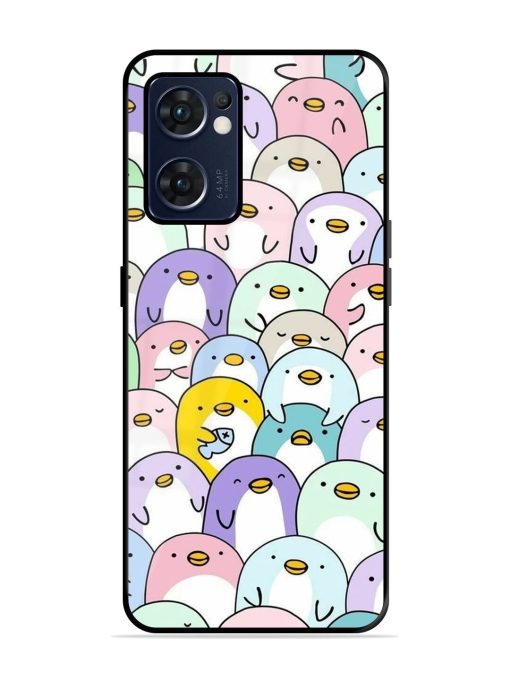 Penguin Party Glossy Soft Edge Case for Oppo Reno 7 (5G) Chachhi