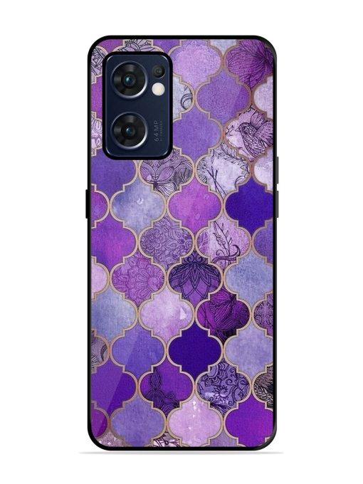 Purple Mosaic Magic Glossy Soft Edge Case for Oppo Reno 7 (5G) Chachhi