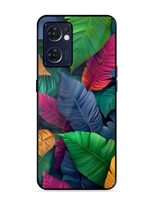 Tropical Tapestry Glossy Soft Edge Case for Oppo Reno 7 (5G) Chachhi