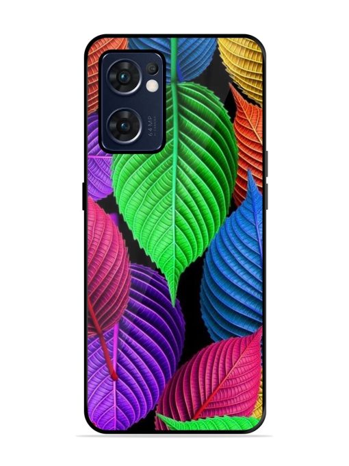 Rainbow Leaf Symphony Glossy Soft Edge Case for Oppo Reno 7 (5G) Chachhi