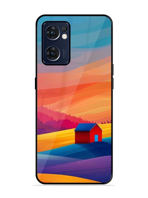 Sunset Solitude Glossy Soft Edge Case for Oppo Reno 7 (5G) Chachhi