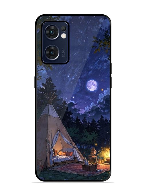 Moonlight Camping Glossy Soft Edge Case for Oppo Reno 7 (5G) Chachhi