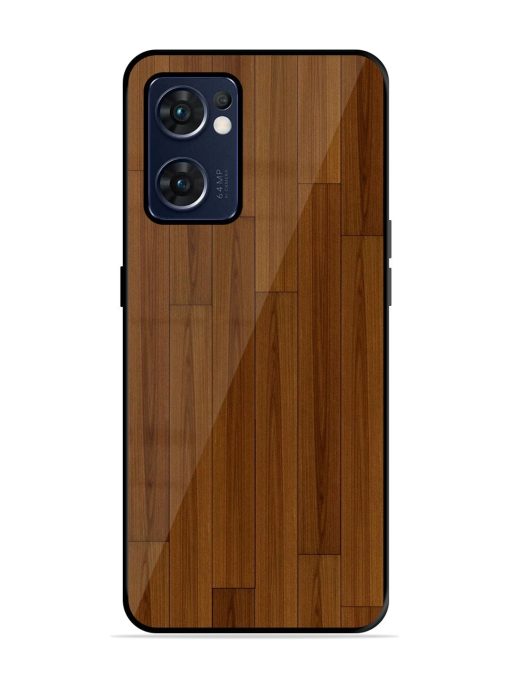 Warm Woodgrain Glossy Soft Edge Case for Oppo Reno 7 (5G) Chachhi