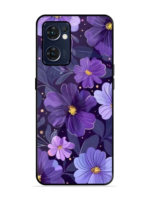 Purple Paradise Glossy Soft Edge Case for Oppo Reno 7 (5G) Chachhi