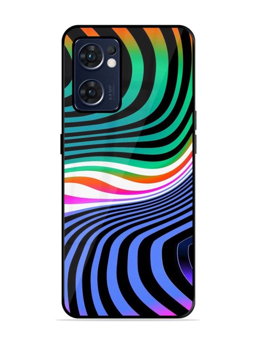 Psychedelic Waves Glossy Soft Edge Case for Oppo Reno 7 (5G) Chachhi