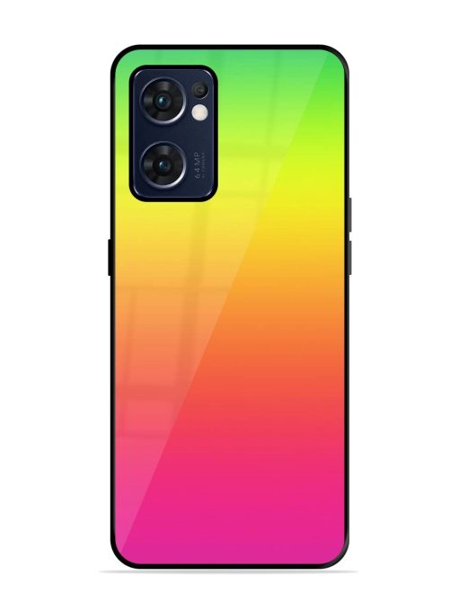 Rainbow Gradient Glossy Soft Edge Case for Oppo Reno 7 (5G) Chachhi