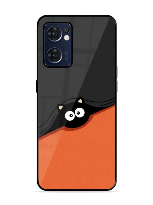 Peek-A-Boo Kitty Glossy Soft Edge Case for Oppo Reno 7 (5G) Chachhi